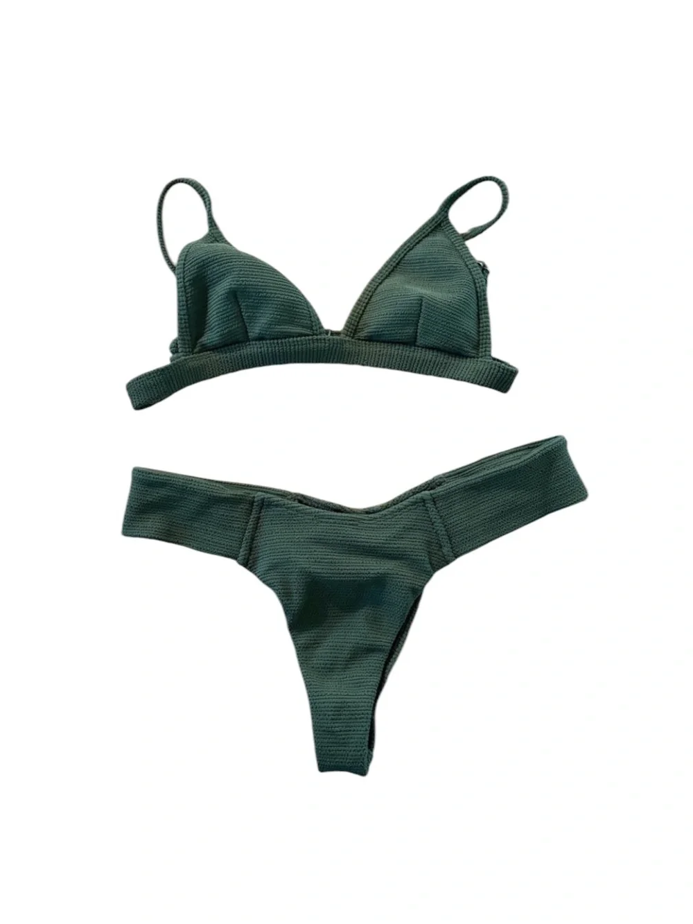 Montce Olive Micro Scrunch Hunter Bikini Set, Top S Bottom M